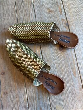 CYDWOQ Woven Slip-On Mules - size 38